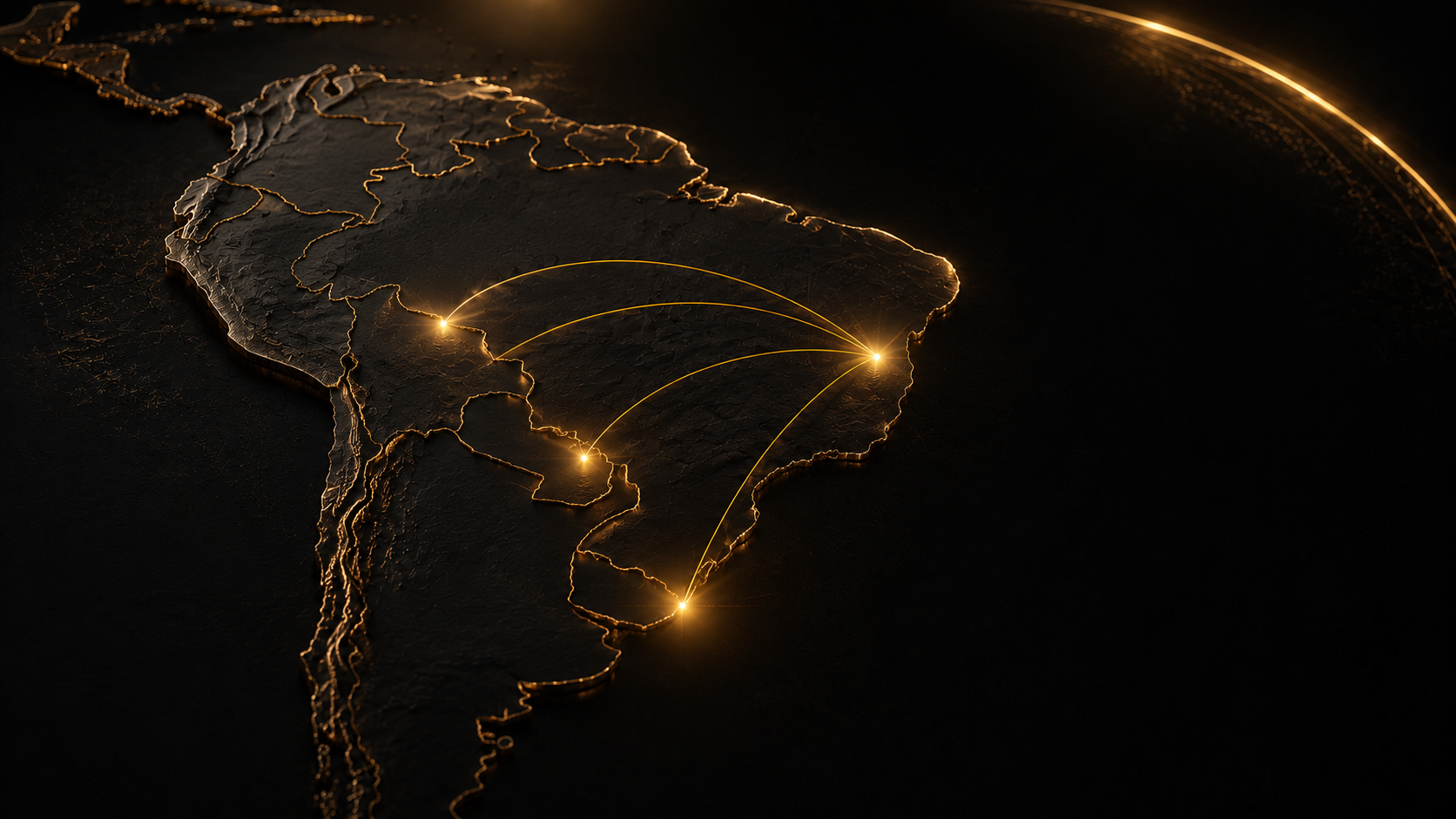 Mapa da América Latina — presença DHUKI